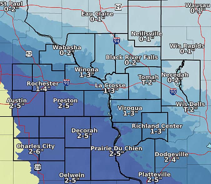 202103-14 wea 4a map snow 202103 14 wea 4a map snow - Winona Journal
