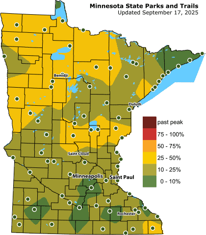 2025 09 18 mn dnr fall color map - Winona Journal