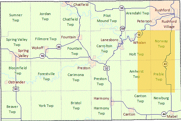 FILLMIORE COUNTY kigsbury seach map FILLMIORE COUNTY kigsbury seach map - Winona Journal