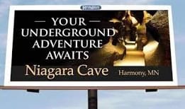 HARMONY niagara cave billbpard - Winona Journal