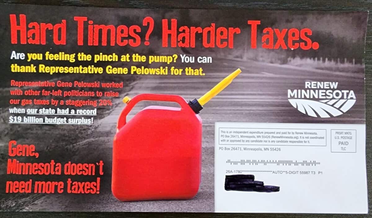 PELOWSKI 2023 GOP mailer gas mither A