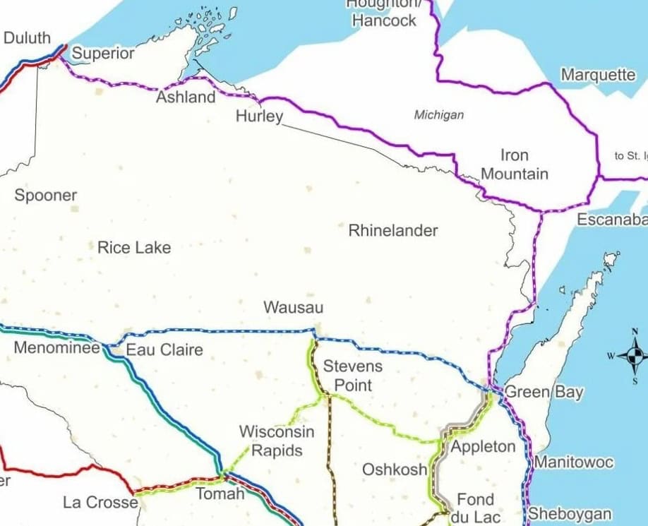 WIS bus routes MAP xyz