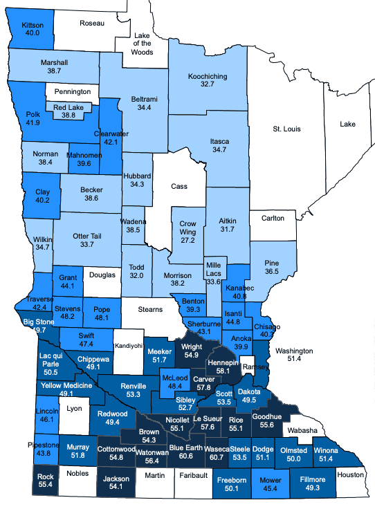 soybean MN aceage by ciouty MAP soybean MN aceage by ciouty MAP - Winona Journal